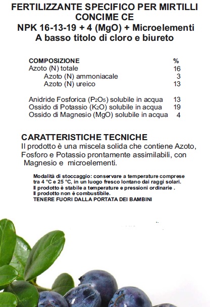 concime professionale mirtillo